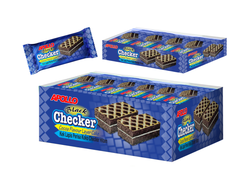 APOLLO Checker Black Cocoa Layer Cake - Image 2