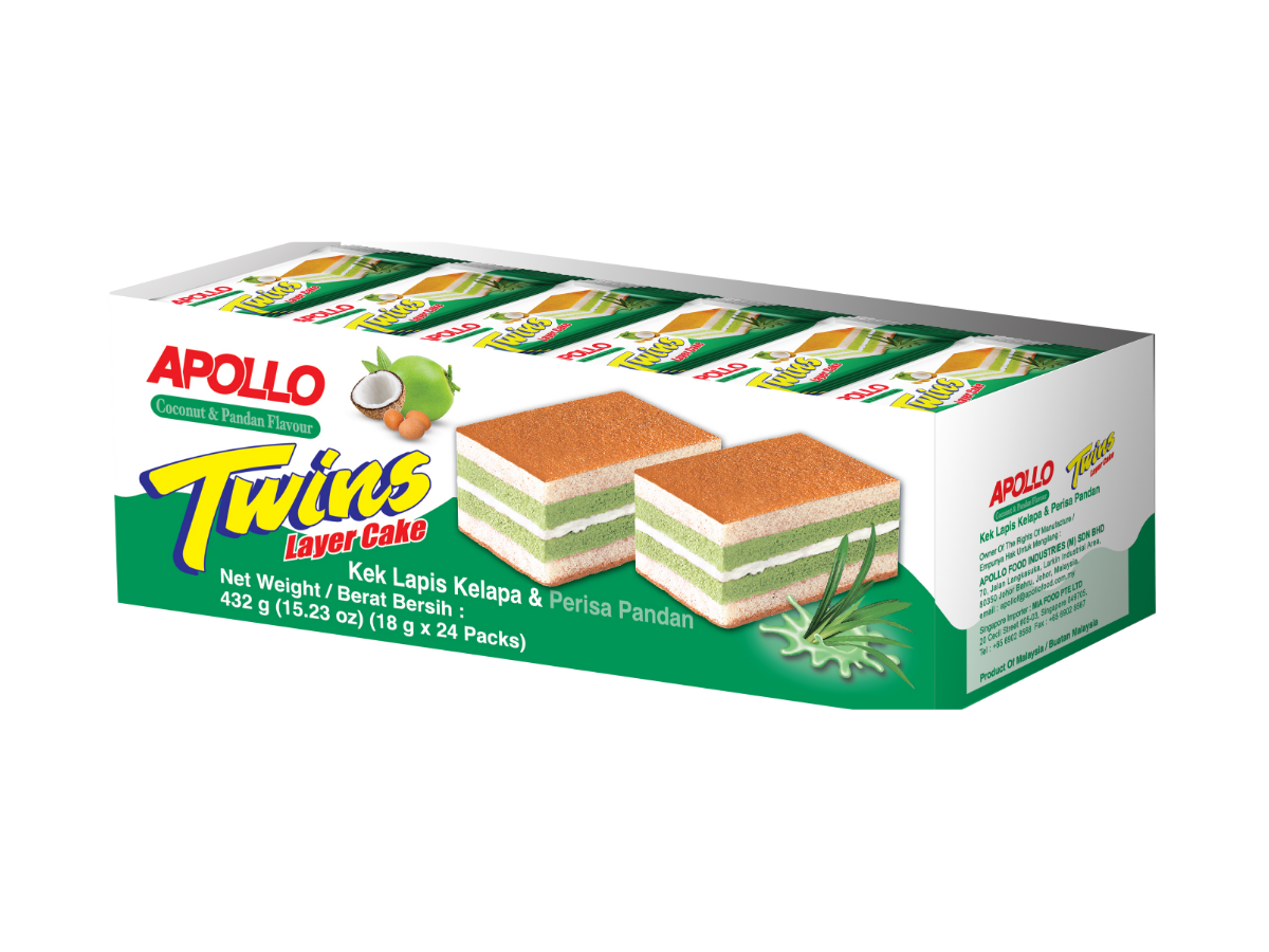 APOLLO Coconut & Pandan Flavour Twins Layer Cake - Image 3