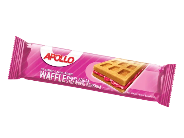 APOLLO Strawberry Flavour Creamed Waffle - Single Pack
